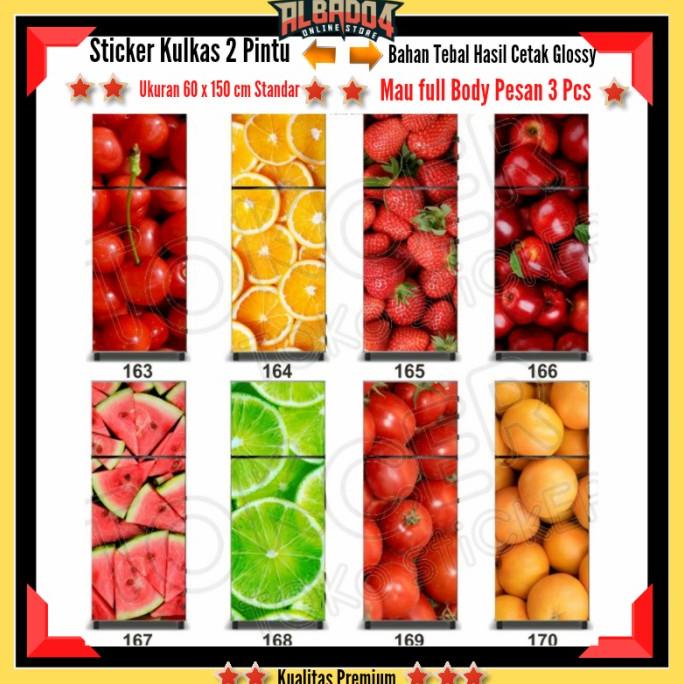 STICKER KULKAS 2 PINTU MOTIF SAYURAN FULL BODY PESAN 3 PCS Termurah