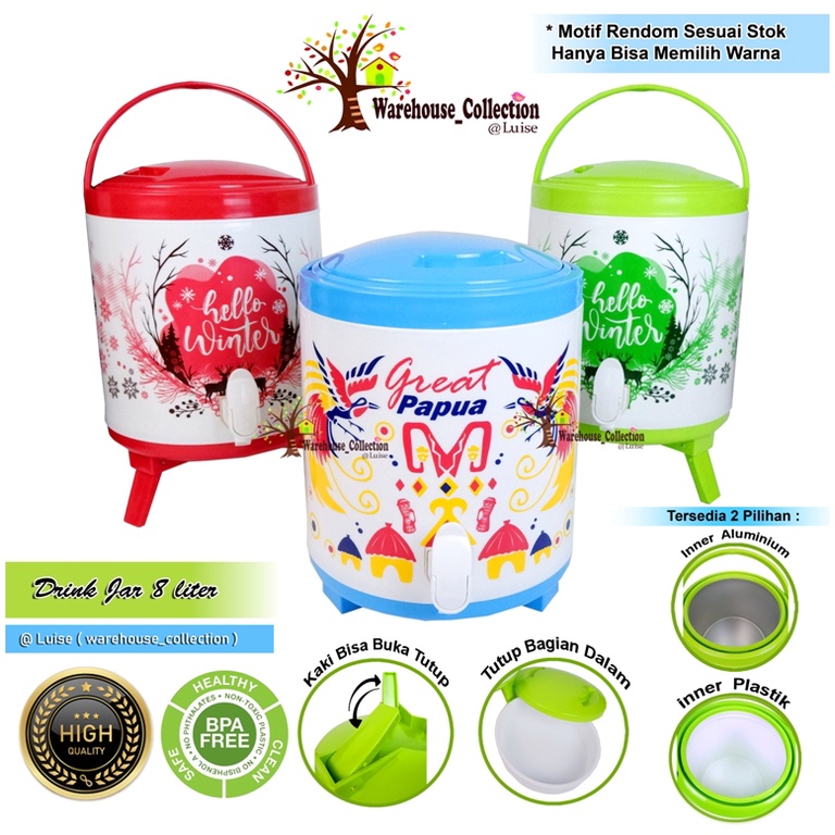 DRINK JAR ROMA 8 liter GLOBAL EAGLE / TEMPAT AIR MINUM / TERMOS AIR PANAS DINGIN