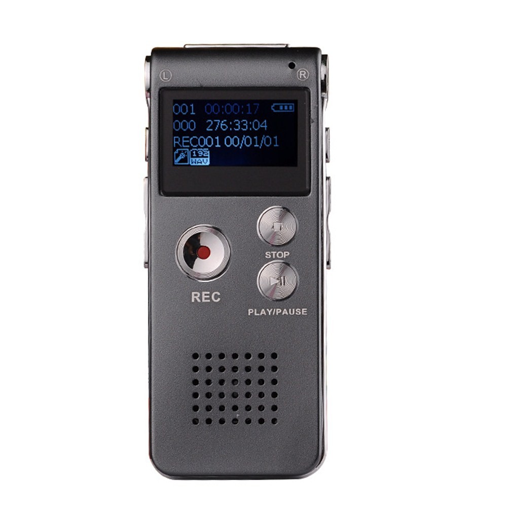 Mini USB Voice Recorder 8GB 16GB Flash Player Audio 650hr Dictaphone MP3 Player Abu-Abu mikrofon