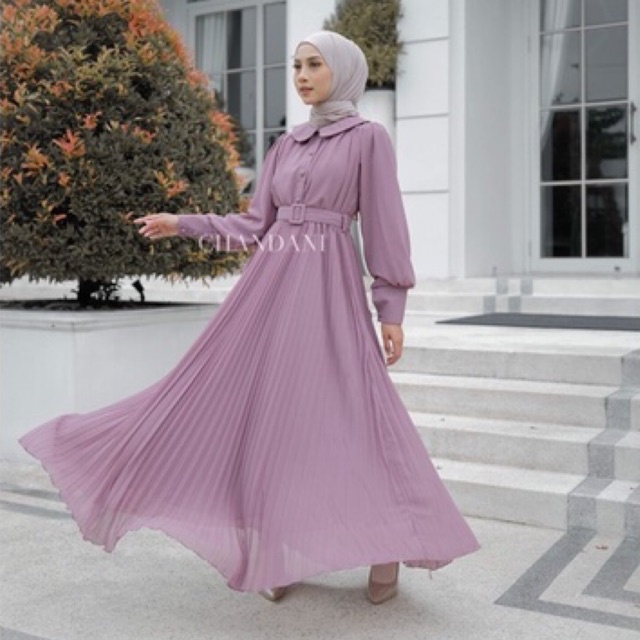 chandani.id • AMBERLEY DRESS LAVENDER • wisuda umroh seragam pengajian kondangan lamaran arisan