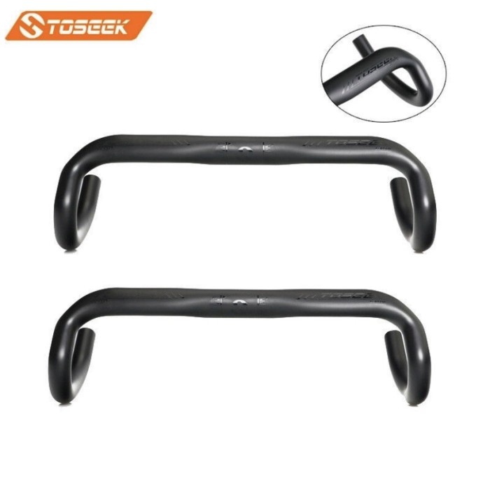 TOSEEK Handlebar Stang Sepeda Balap 31,8x400/420/440mm karbon Fiber