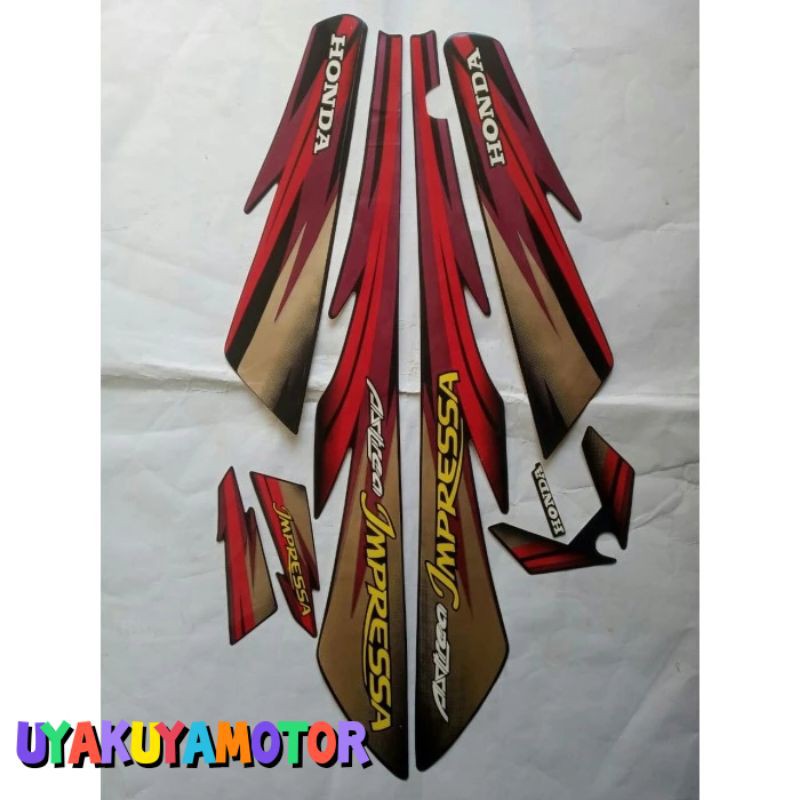 stiker striping honda astrea impressa 2000 - Hitam
