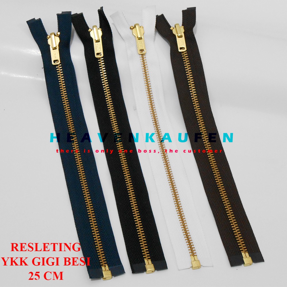 Resleting (Zipper) YKK 25 cm Gigi Besi Bolak-Balik