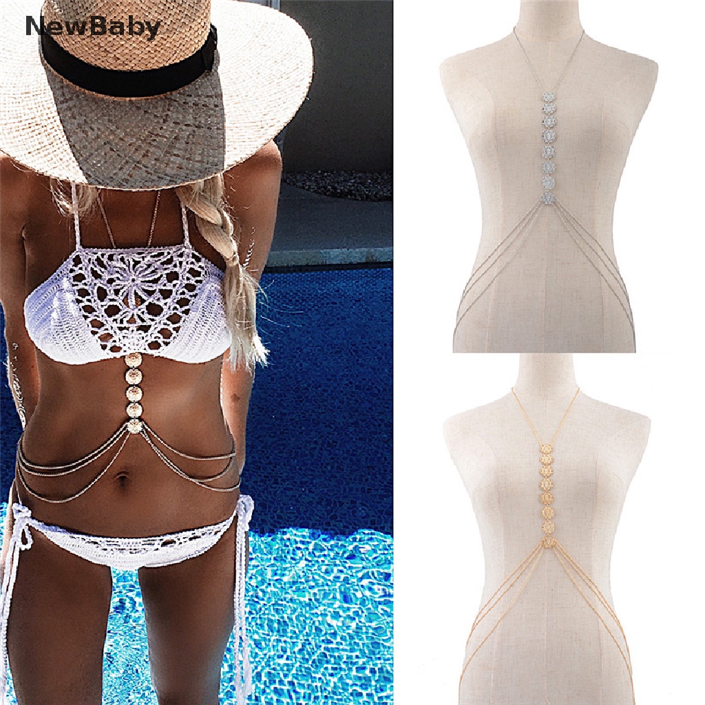 Kalung Rantai Harness Tubuh Bahan Alloy Untuk Wanita