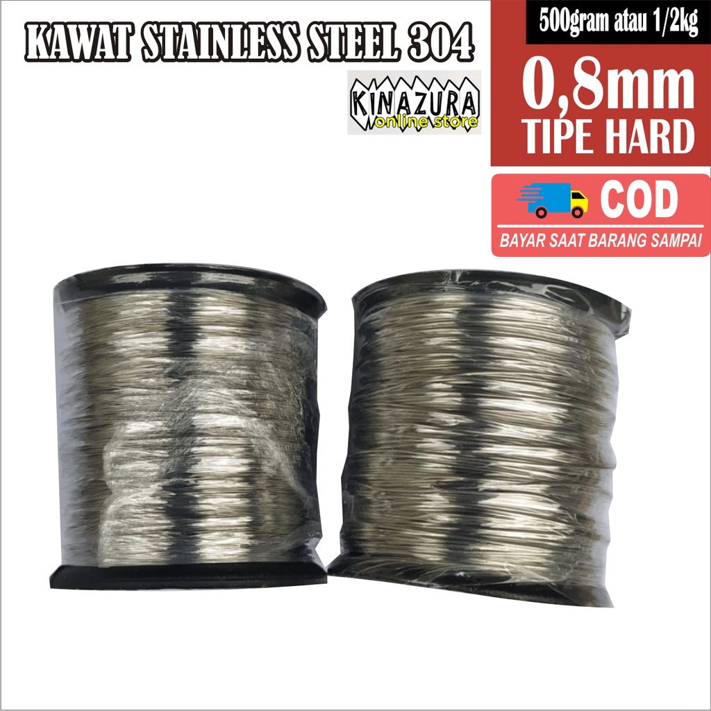 Kawat Stainless / Kawat Stenlis 304 Hard 0.8 mm 500 Gram