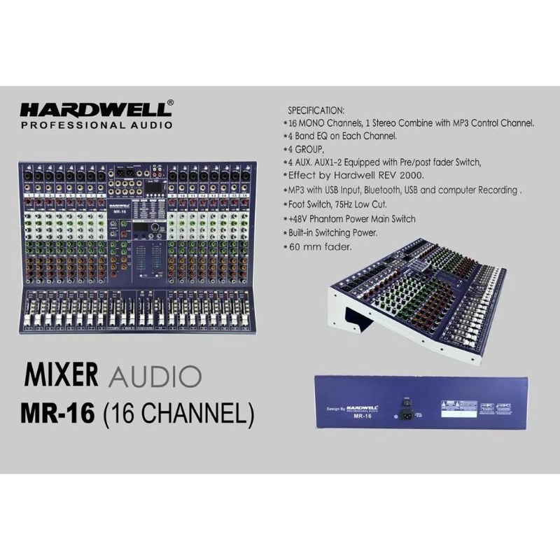 MIXER 16 CHANEL/MIXER HARDWELL MR 16/mixer audio