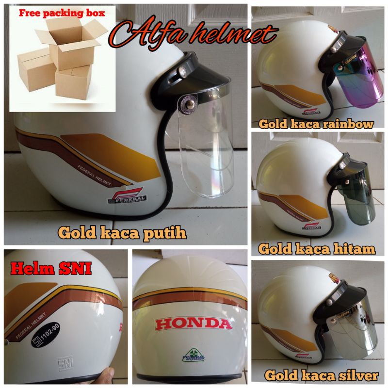 Helm GL series repro warna kaca injak original packing box (bisa COD bayar di tmpt)