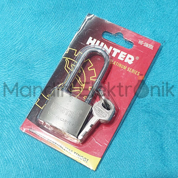 Gembok Hunter 30mm Leher Panjang - Gembok Pintu 30mm Hunter Gembok Chrome SN30L