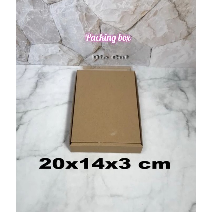 

kardus uk,20x14x3 cm box/karton die cut untuk packing dll