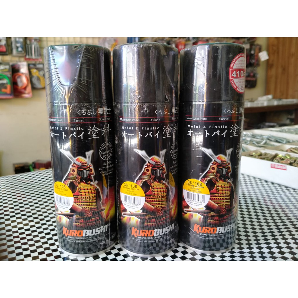 

Cat Samurai Paint Crome Yellow 108 Standart Colours Cat Spray Ukuran 400ml