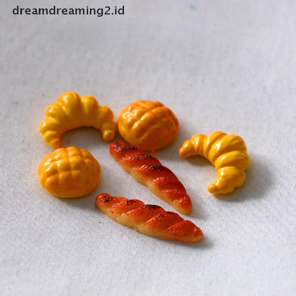 (LIKE) 6pcs Mainan Miniatur Roti Croissant Untuk Dekorasi Rumah Boneka
