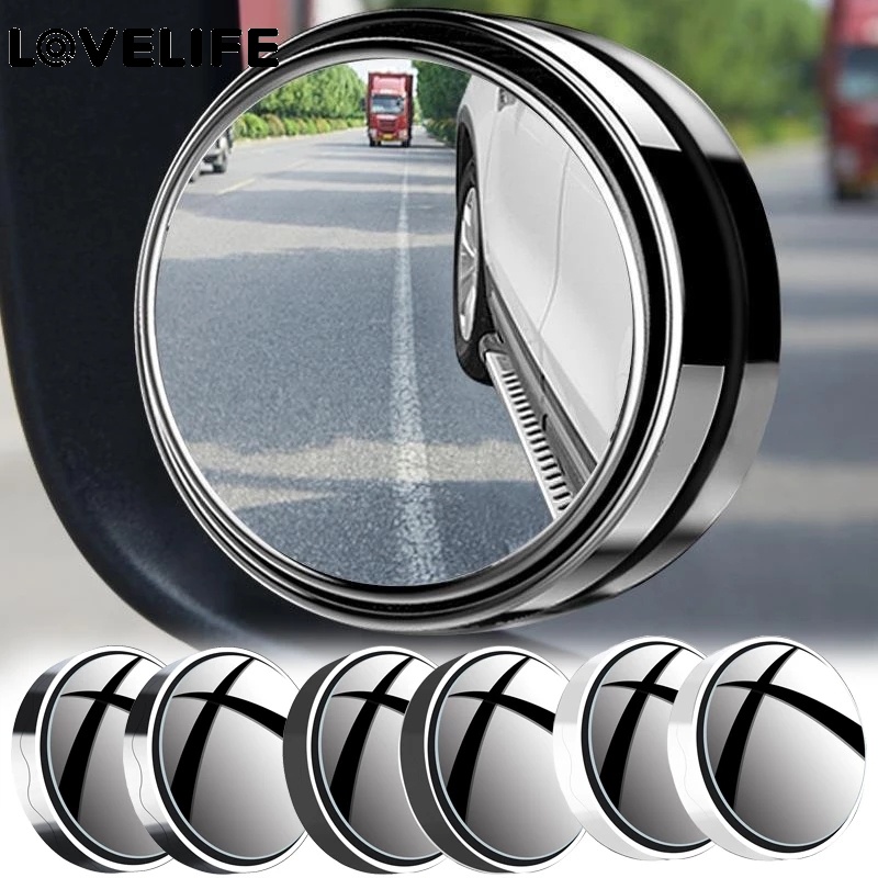 2pcs Kaca Spion Blind Spot Mobil Sudut Lebar 360 Derajat Adjustable Dengan Suction Cup