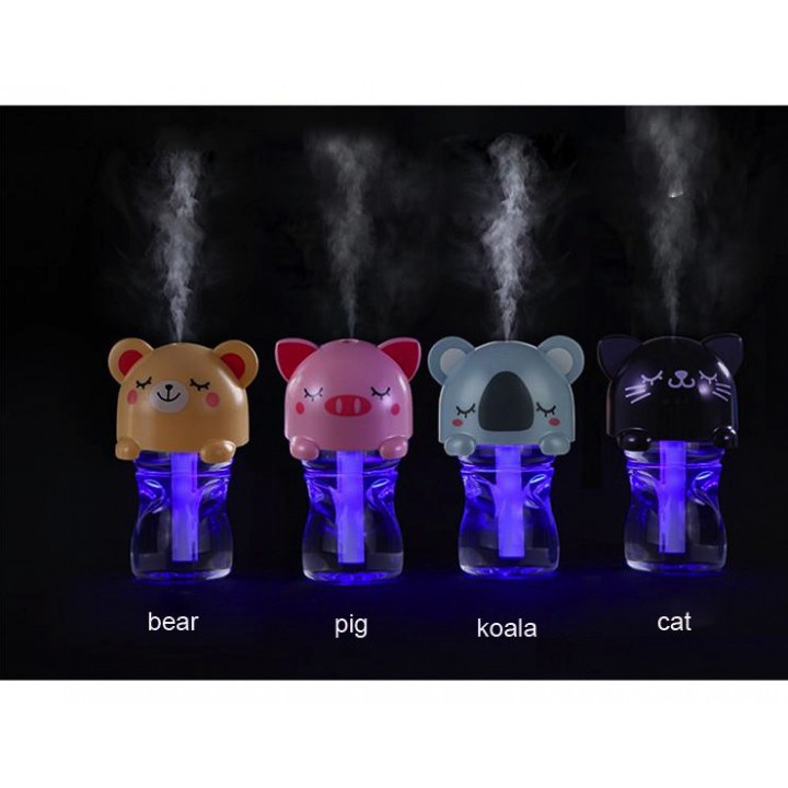 USB Mini Portable LED Cartoon Bottle Caps Humudifier 280ml