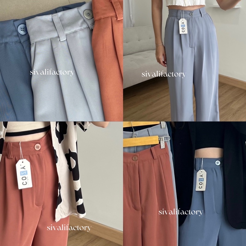 SIVALI Loose Pants 332 Trousers Wanita [PART 2] Celana Anti Kusut - Celana Kulot Wanita - Celana Kantor Formal / Casual