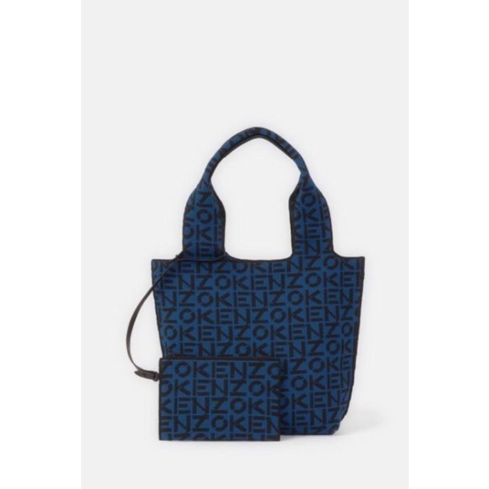 Kenzo Skuba Small Monogram Tote Bag In Blue - ORIGINAL 100%