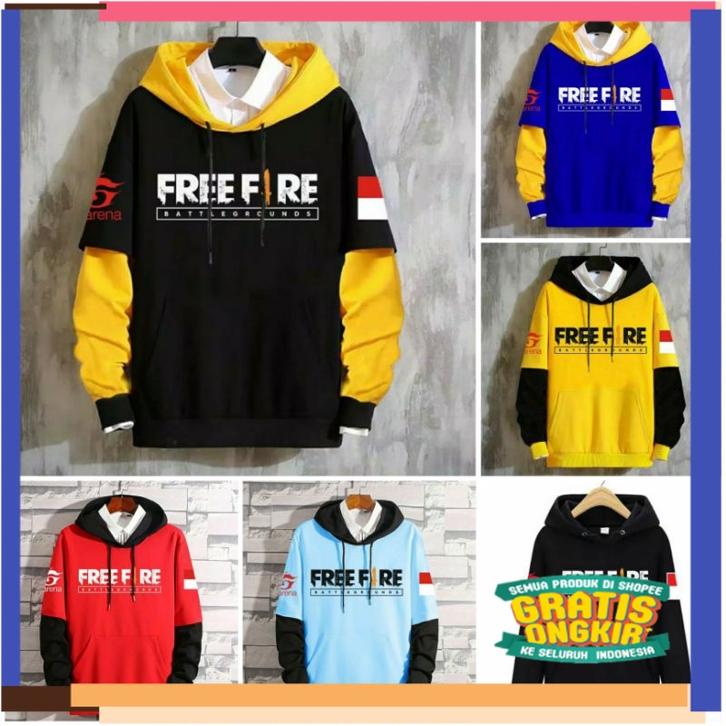 Anak Tk SD SMP PAUD JAKET SWEATER HOODIE ANAK LAKI LAKI FREE FIRE