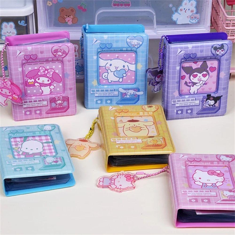 NEEDWAY Album Foto Kartun Cinnamoroll Kuromi Buku Kartu Penyimpanan Mini My Melody Card Binder