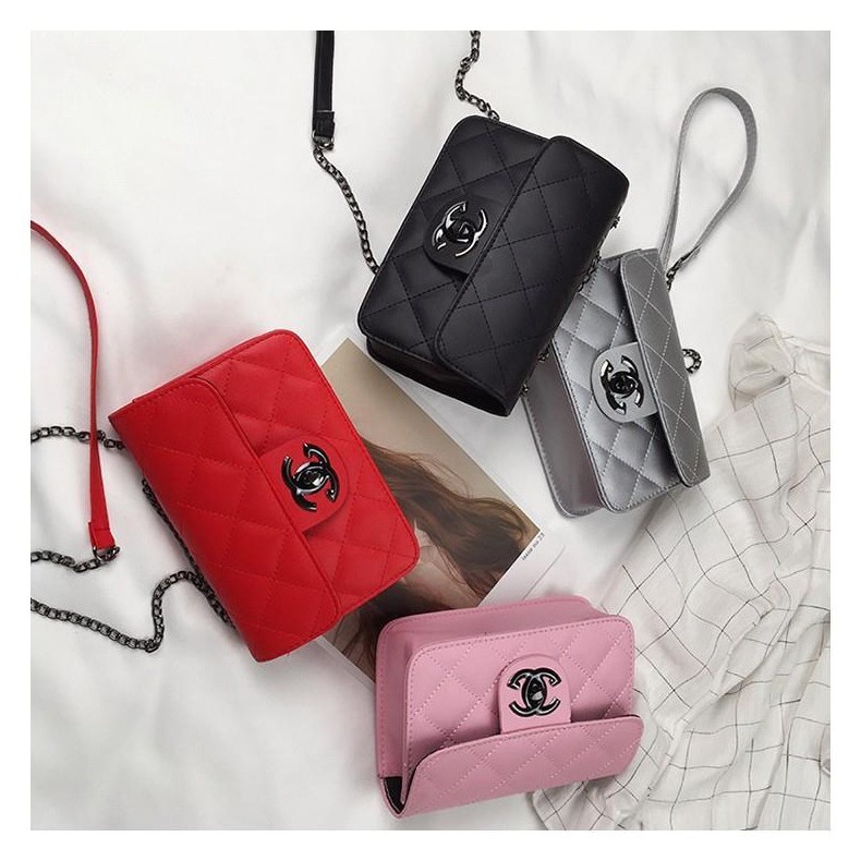 Tas Selempang Wanita Fashionable Bordir Benang Kotak
