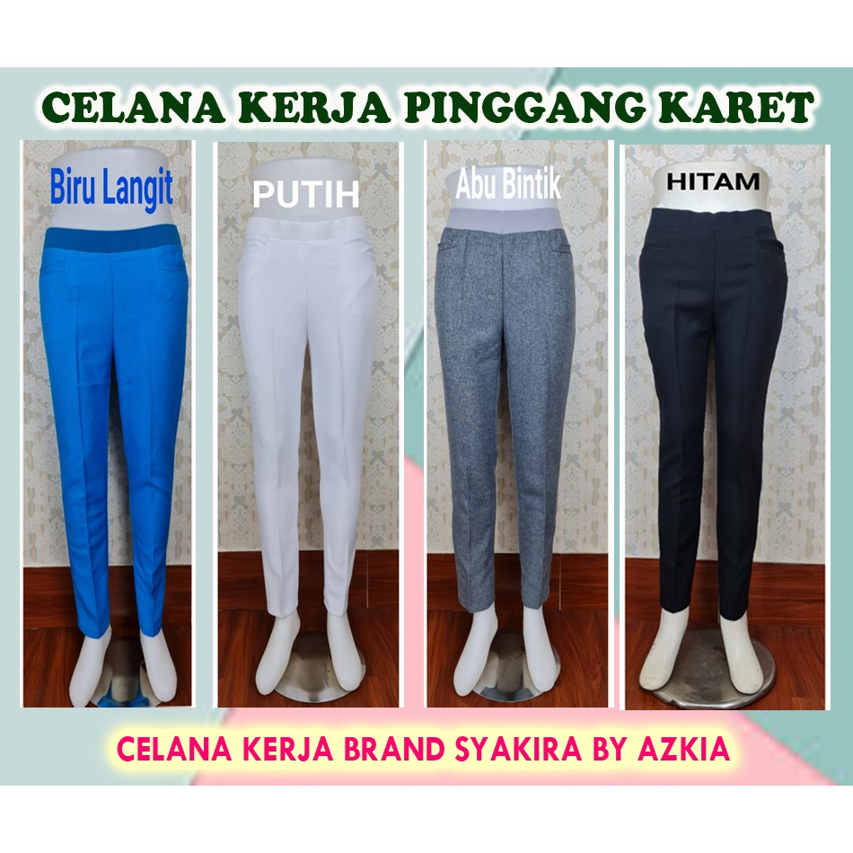 Celana pinggang Karet-Celana Bahan-celana Wanita Karir-Celana kantor terbaru 2021