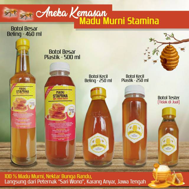 

Madu randu asli 100% dari peternak karangayar ukuran 250ml