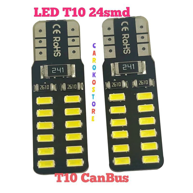 Lampu Led T10 canbus 24 smd sein senja rem plat nomer