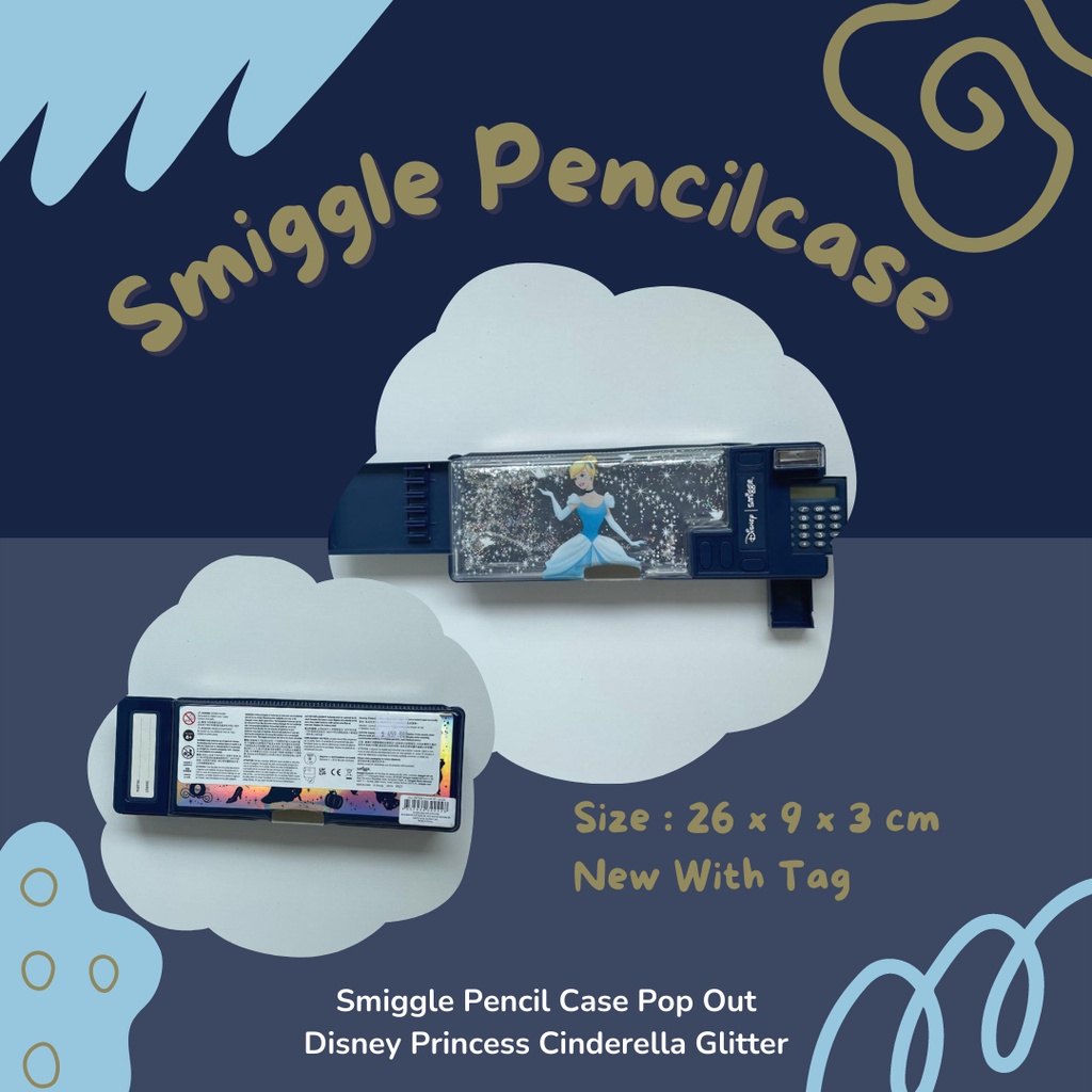 

TEMPAT PENSIL MAGNET SMIGGLE PENCIL CASE POP OUT CINDERELLA GLITTER