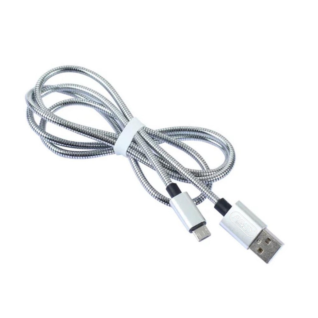 Kabel Data Usb PINZY METAL Kingkong Spring Besi High Speed Fast Charging Qc 3.0 PD 65Watt Micro Type c Lighting