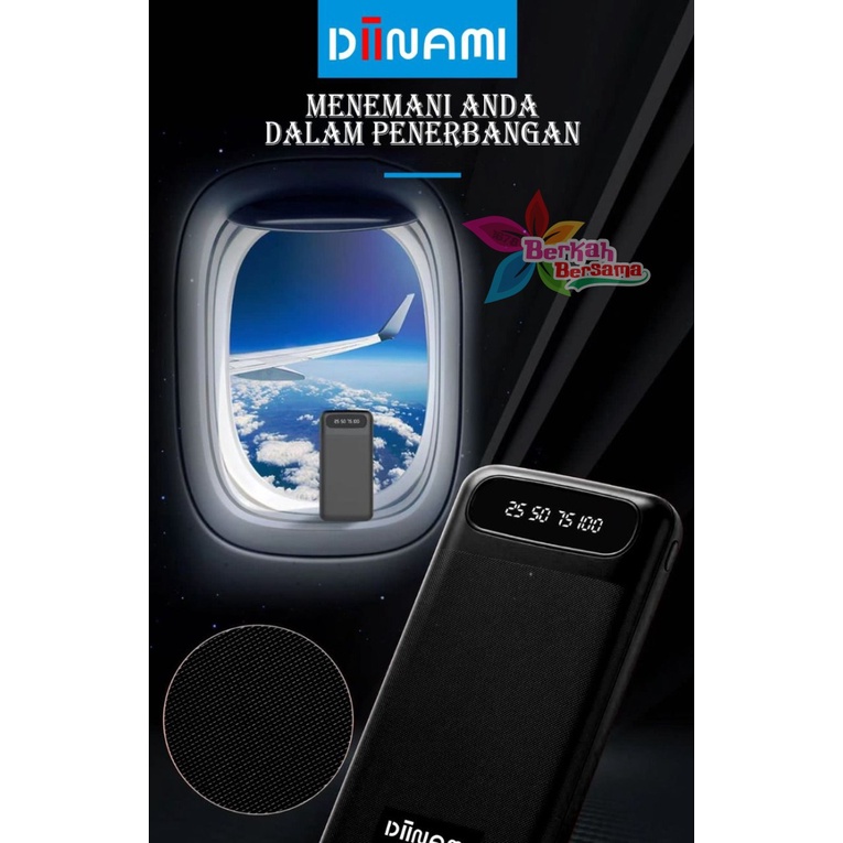 PowerBank DIINAMI  10000mah A89 2.1A Dual Input Port Type C &amp; Micro USB Original Fast Charging Real Capacity GARANSI 1 TAHUN BB7188