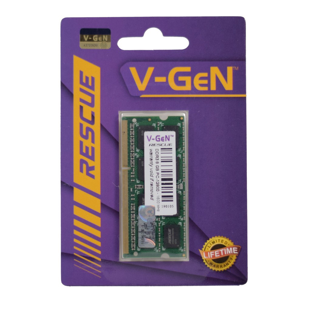 RAM LAPTOP V-GEN RESCUE 8GB DDR3 PC-12800 / 1600 SODIMM VGEN