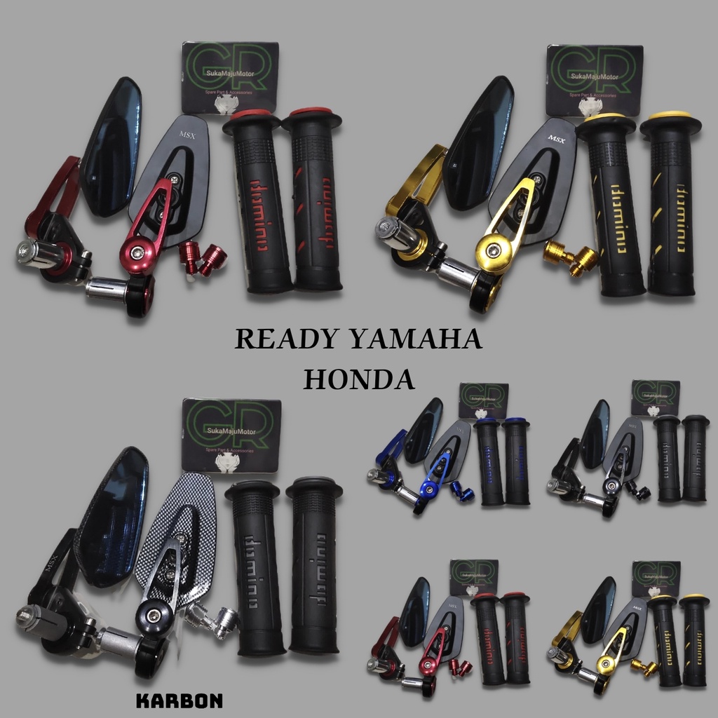 Spion jalu oval (warna) tutup baut spion handgrip sisik paket universal