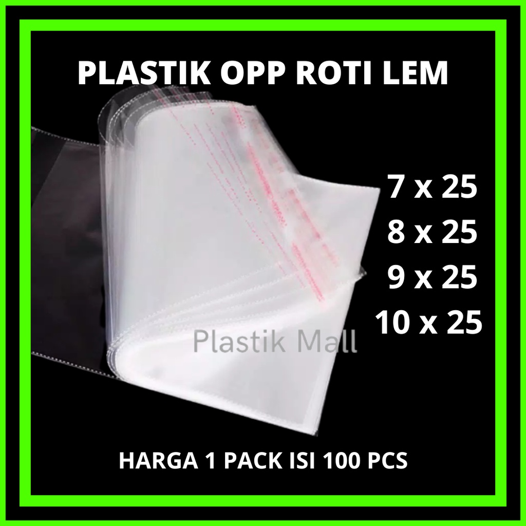 Plastik Opp Lem Seal 7x25 8x25 9x25 10x25