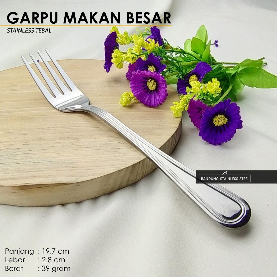 Garpu makan besar standar kecil anak buah dessert kue stainless tebal hotel fork