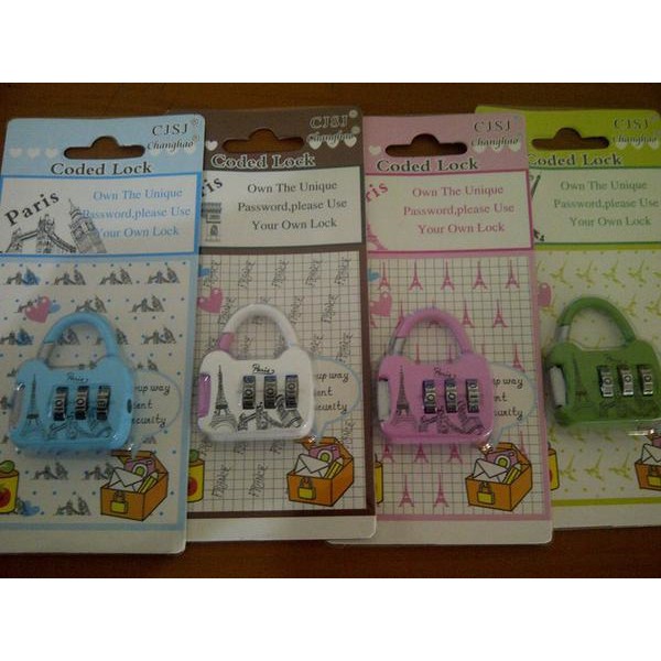 Gembok Model PARIS Kode Koper, Tas Travelbag Padlock Code