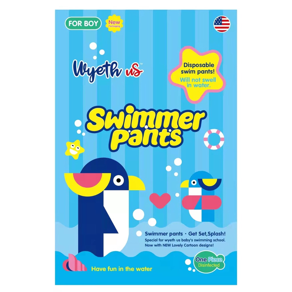 Swim Diapers Wyeth Popok renang bayi Celana Popok Renang Sekali Pakai Anti Air wyeth