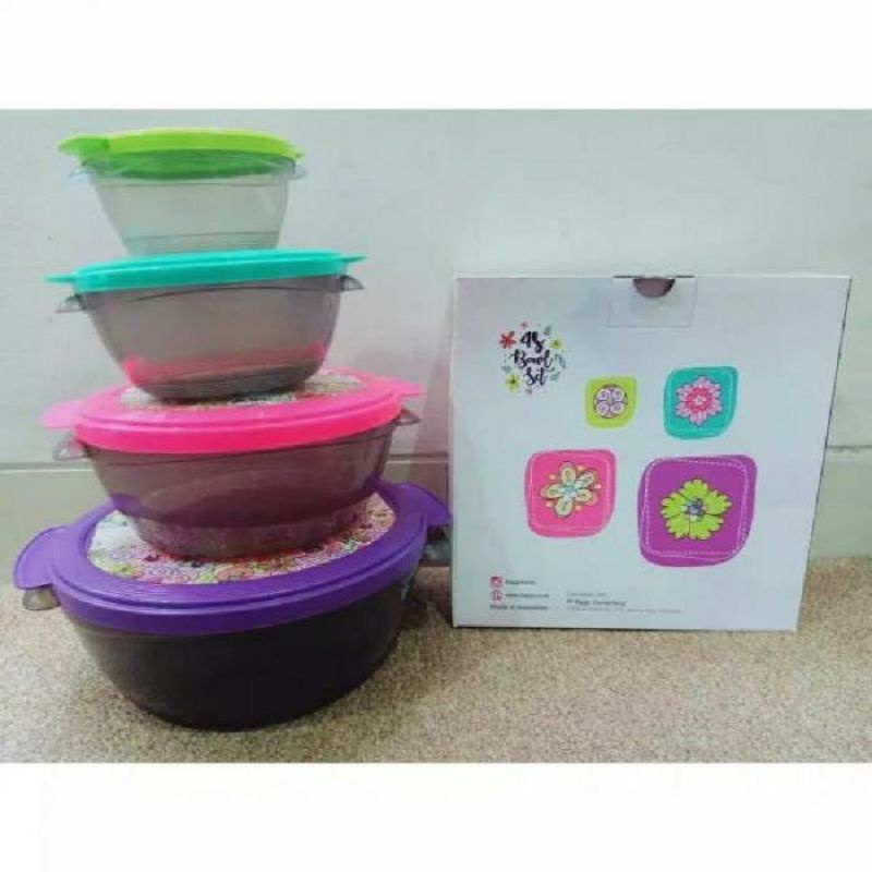 Povia Bowl Set Biggy Mangkok Serbaguna 4 in 1 Mangkok+Tutup Tempat Makanan Termurah