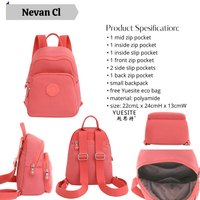 Tas ransel wanita yuesite nevan orignal small backpack