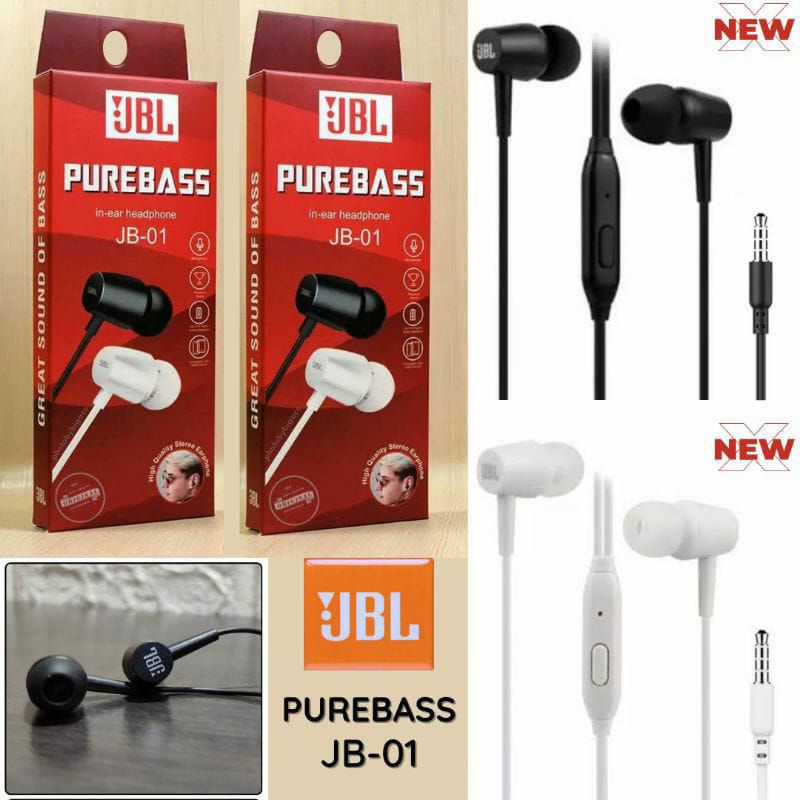 Headset JBL -JB 01 JBL  PUREBASS JB -01 HANDSFREE JBL -JB 01