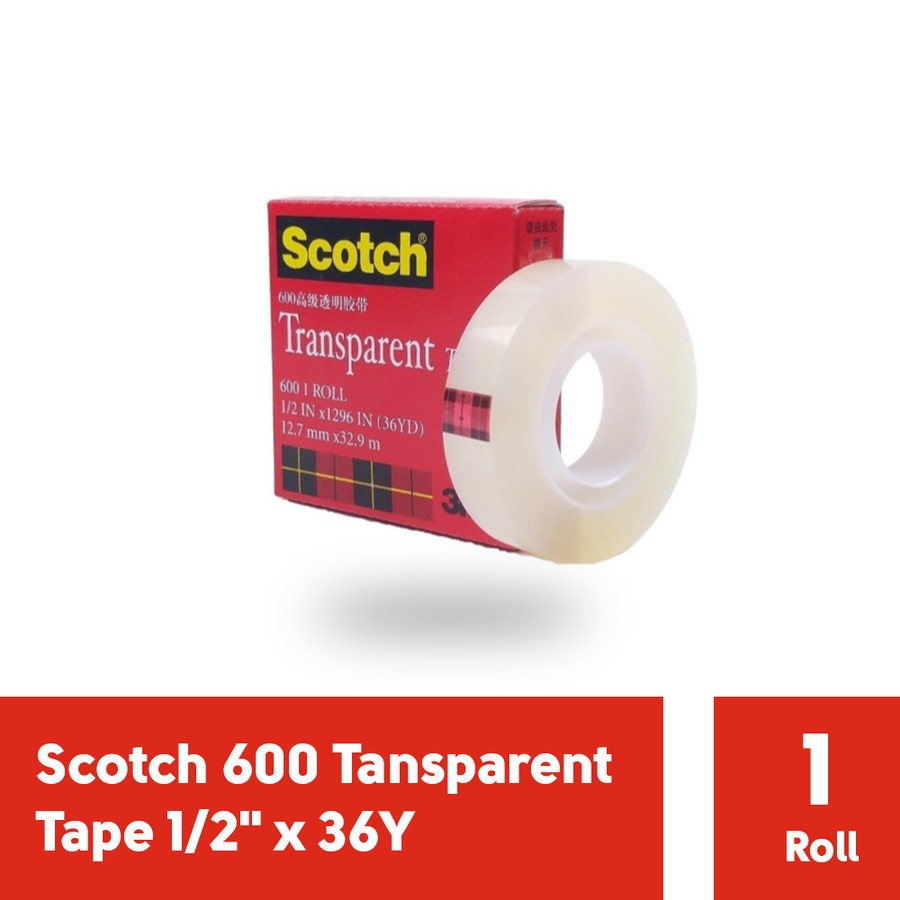 

SOLASI TRANSPARAN SCOTCH 600 12MMX 36 YARD TRANSPARENT TAPE
