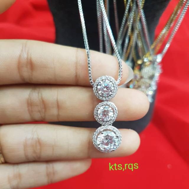 Kalung +liontin full mutiara, lagi hits, awet,tahan lama tidak luntur