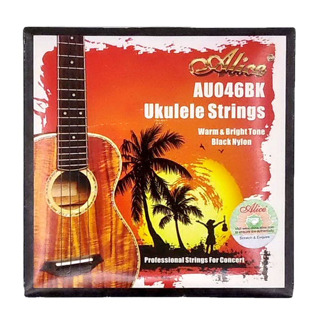 Alice AU046BK Black Nylon Tuning GCEA Senar Ukulele Pro