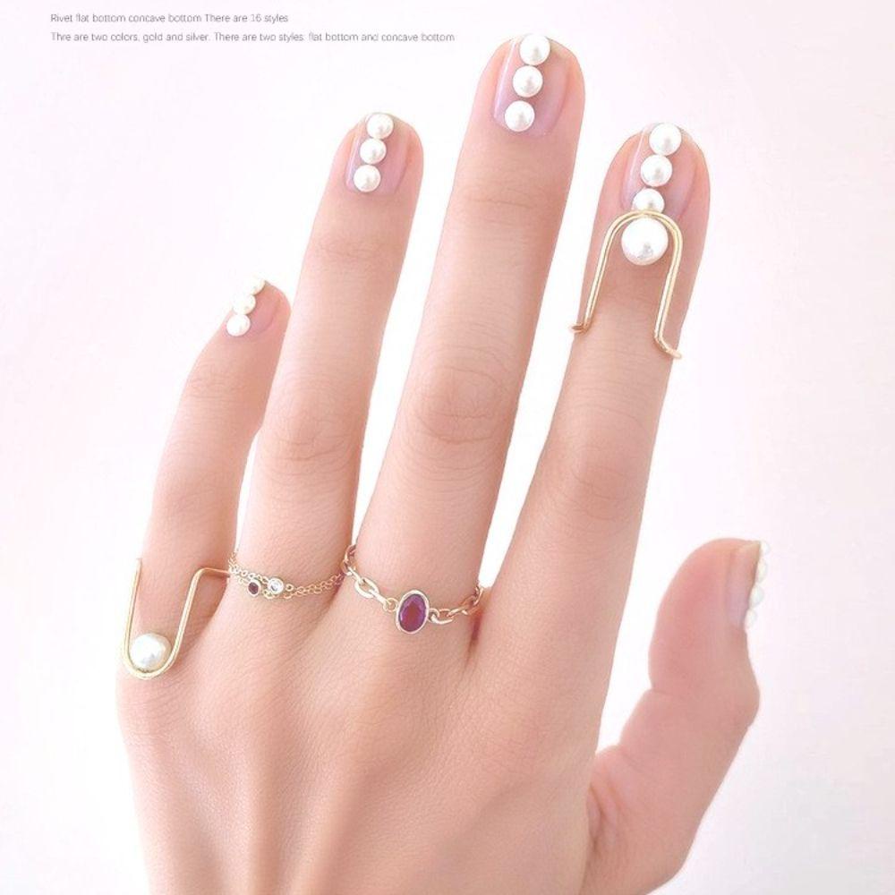 AUGUSTINA Agustina Nail Art Beads 3D Jepang Salon Kuku Manikur Aksesoris Mutiara 1.5-4mm Wanita Nail Jewelry