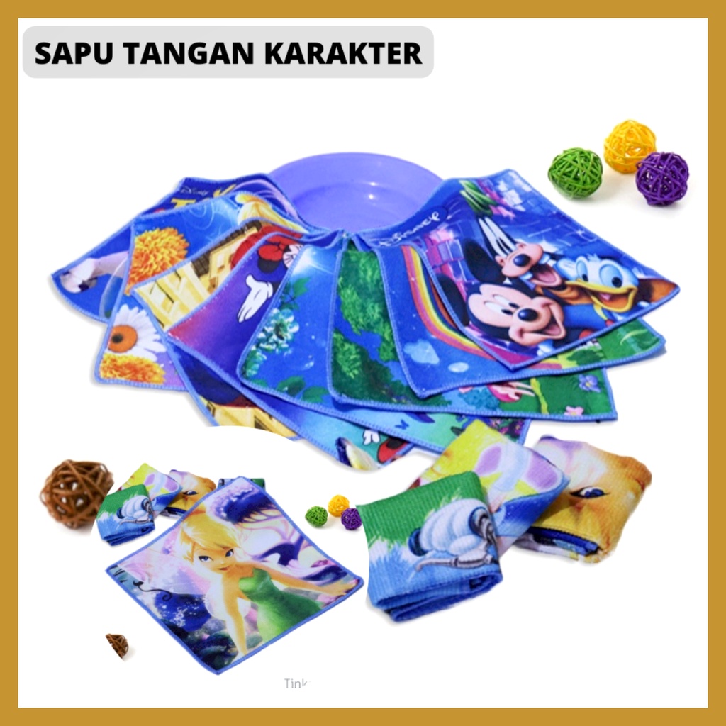 Promo Paling Murah Sapu Tangan Karakter Lucu Sapu Tangan Bahan Handuk Lap Tangan Serbaguna Pengiriman Random GOSHOP88