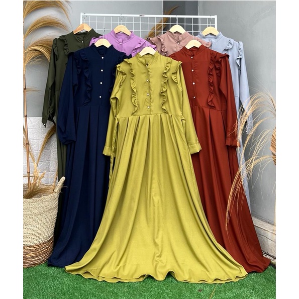 BISA COD - MAUVEE RELINE GAMIS TERBARU MAXY MAUVEE SHAKILA READY 2UKURAN SIZE L-XL / GAMIS MAUVEE FREE BROSS / GAMIS POLOS YANG SUPER MEWAH