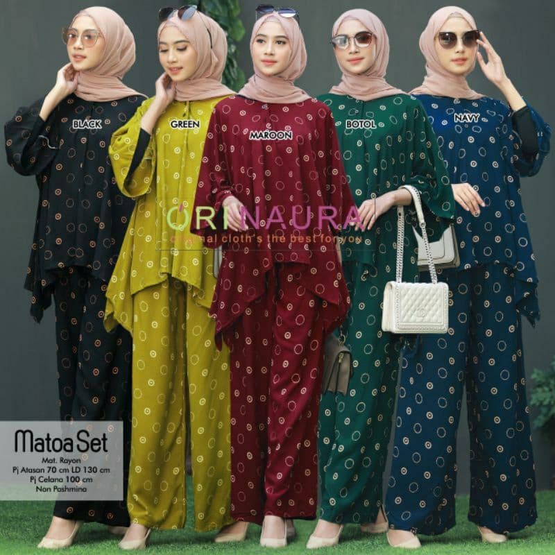 ONE SET SETELAN BATIK SHIBORI JUMBO RAYON PREMIUM KELELAWAR/BATWING/WAKAWAKA