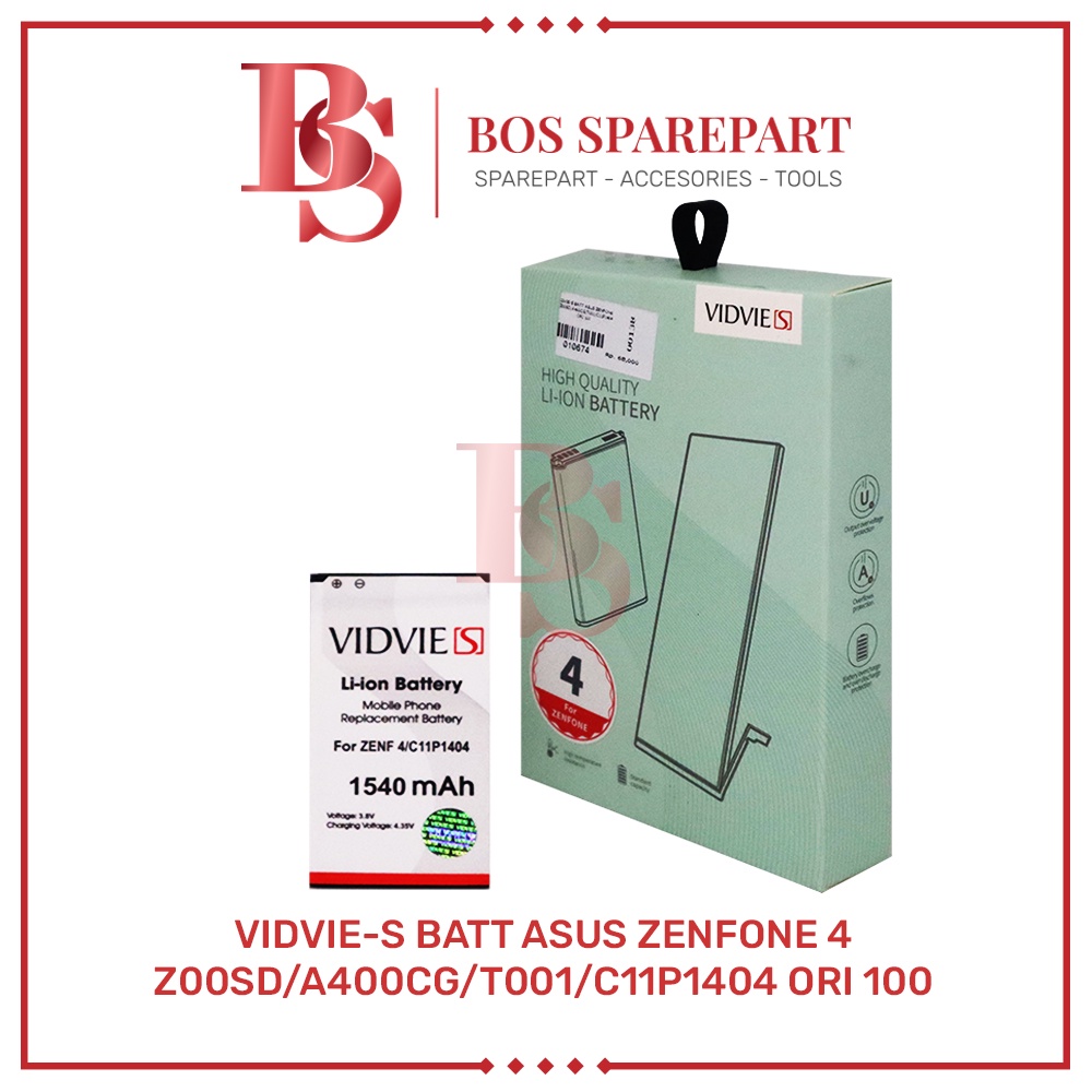 VIDVIE-S BATERAI ASUS ZENFONE 4 / Z00SD / A400CG / T001 / C11P1404 ORI 100 / BATTERY / BATRE