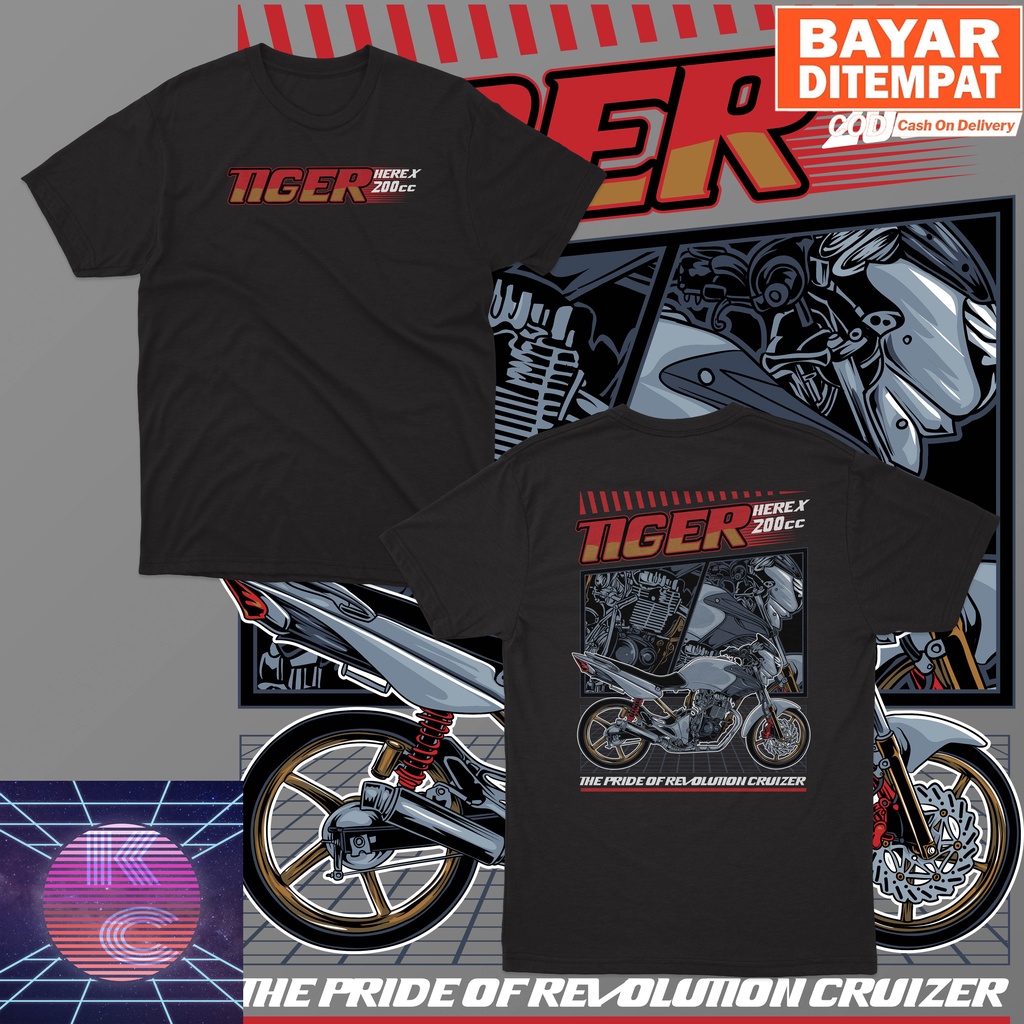 KAOS BAJU HONDA TIGER CEPER HEREX 200CC BIG SIZE JUMBO BAJU MOTOR PRIA WANITA