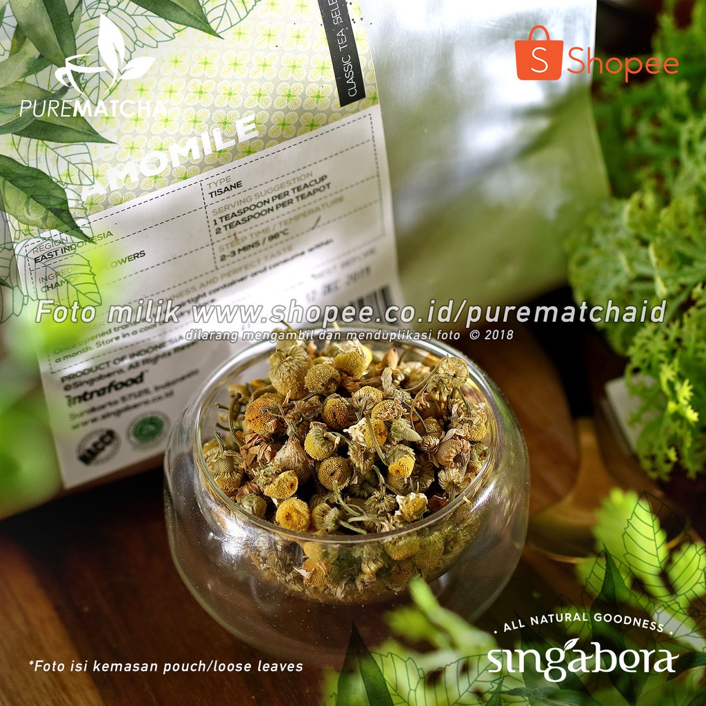 

Singabera Tea - Chamomile Pure 10gr SAMPLE Teh Bunga Tisane Indonesia Indonesian Tea