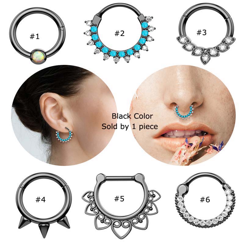 1pc Anting Tindik Hidung Bahan Stainless Steel Dengan Zircon
