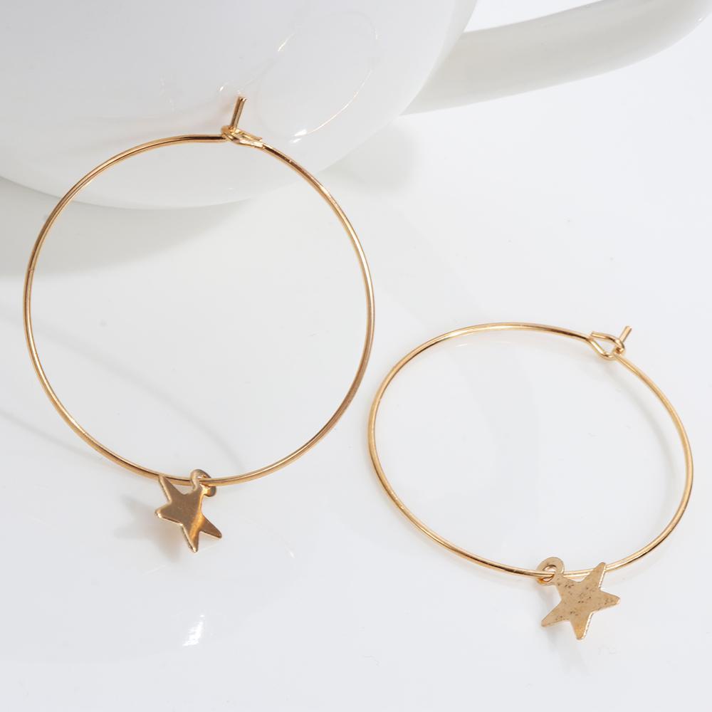 Lily 1pasang Anting Hoop Bintang Perhiasan Wanita Punk Bohemia Boho Hip Hop Ear Stud