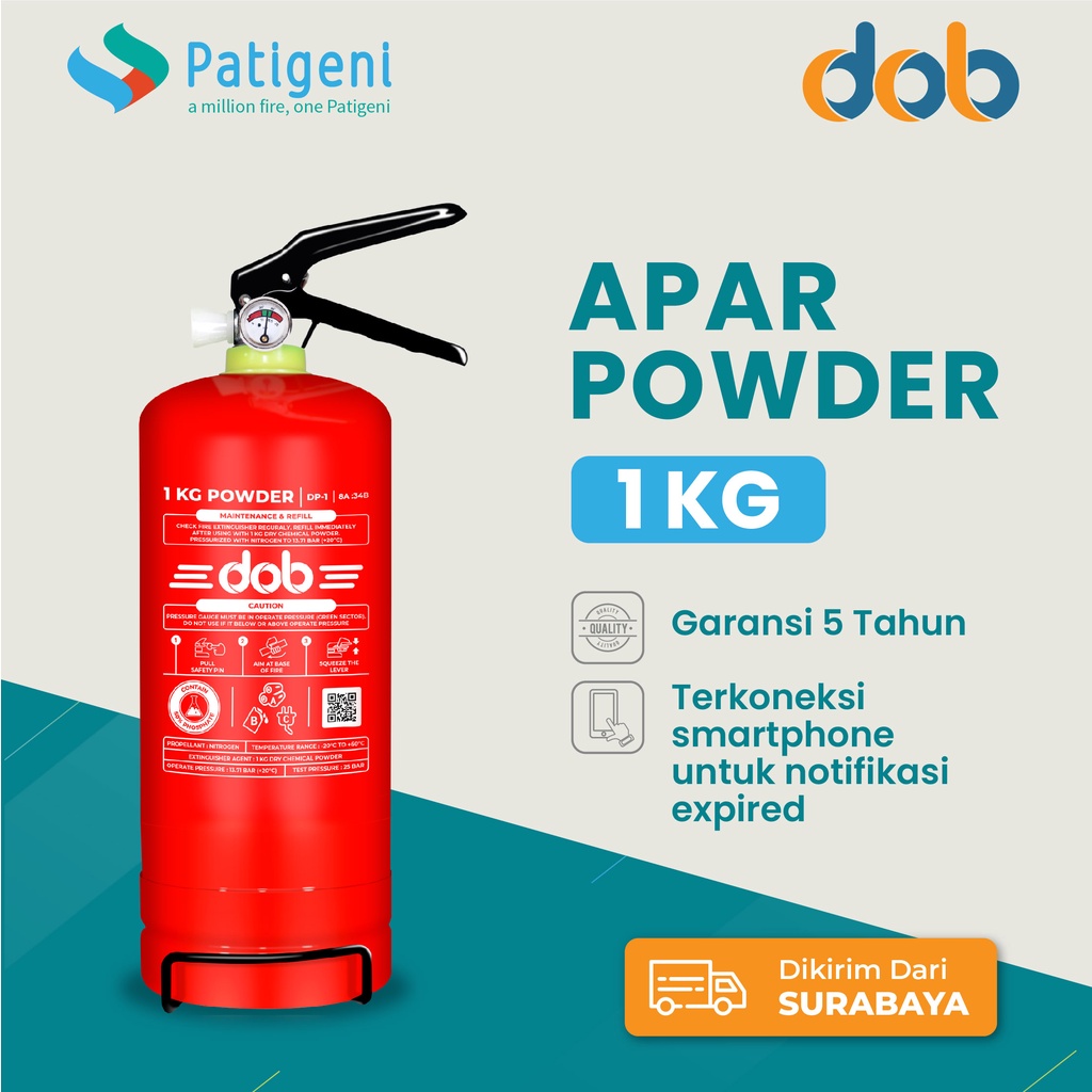 APAR 1Kg Powder DOB / Jual APAR Murah / Alat Pemadam Api Ringan Garansi 5 Tahun / Bisa Diisi Ulang